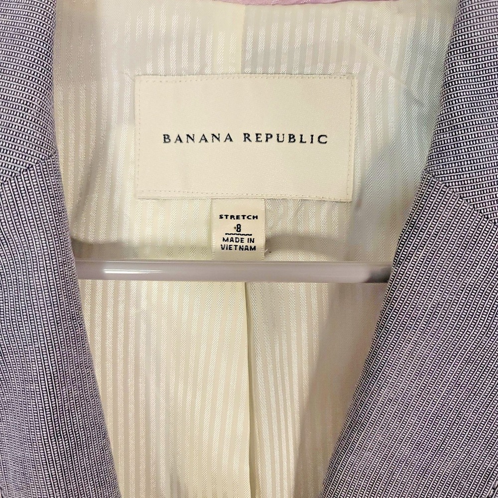 Banana Republic Blazer Jacket Womens 8 Gray Stretch Tailored One Button Office‎ - Picture 3 of 11